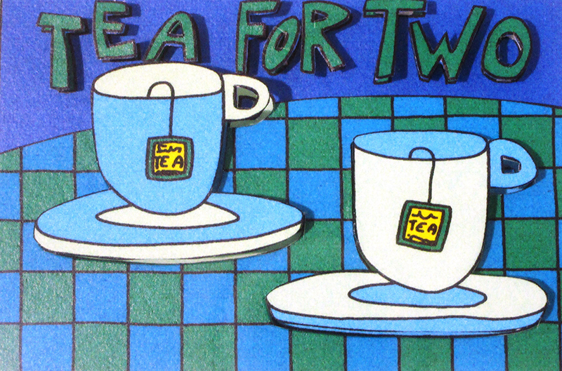 Tea for two;3D-Grafik, 350 Exemplare,;5,1 x 7,7 cm;390 - Galerie Wroblowski